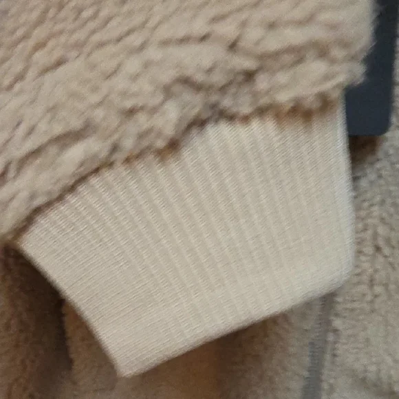 Fabletics Beige Teddy Bomber Jacket NWT